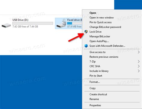 bitlocker add lock drive windows 10